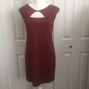 Max Studio Rust Peephole Sleeveless Dress Size XS